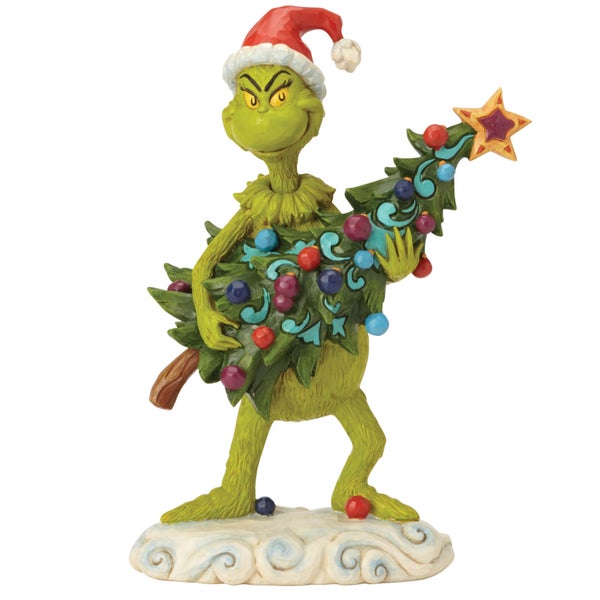 Figurine Le Grinch volant un sapin, Le Grinch par Jim Shore – Dr Seuss