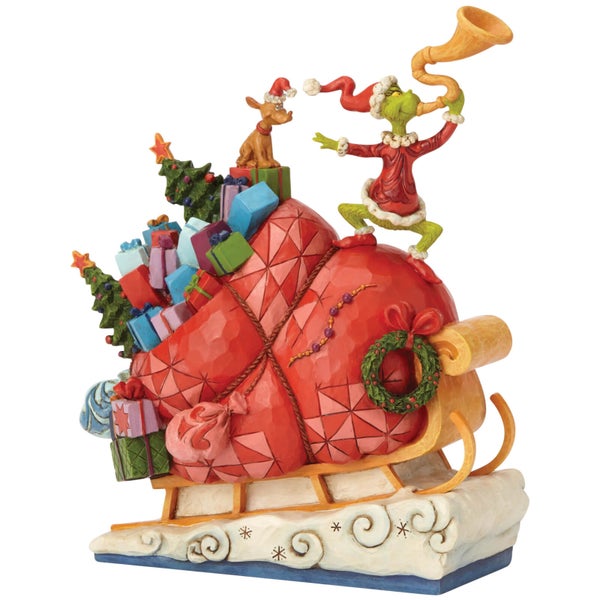 The Grinch By Jim Shore Grinch on Sleigh Figurine
