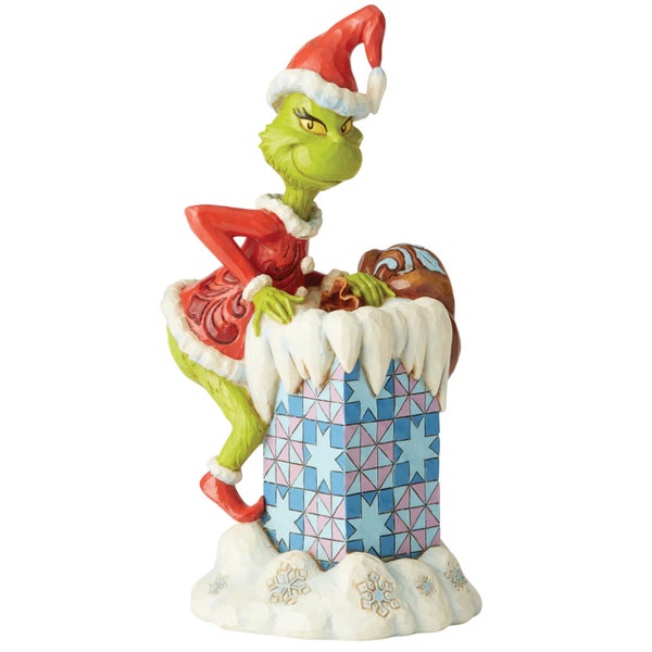 Figurine Le Grinch grimpant dans la cheminée, Le Grinch par Jim Shore – Dr Seuss
