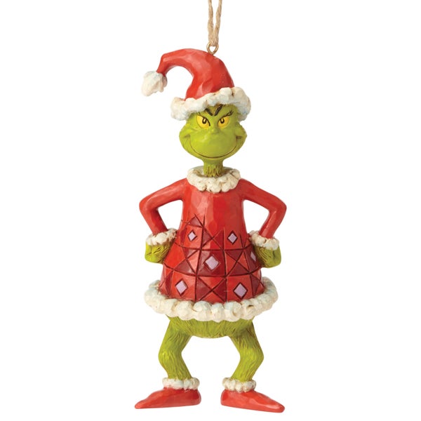 The Grinch By Jim Shore Grinch Dressed as Santa (Hanging Ornament)