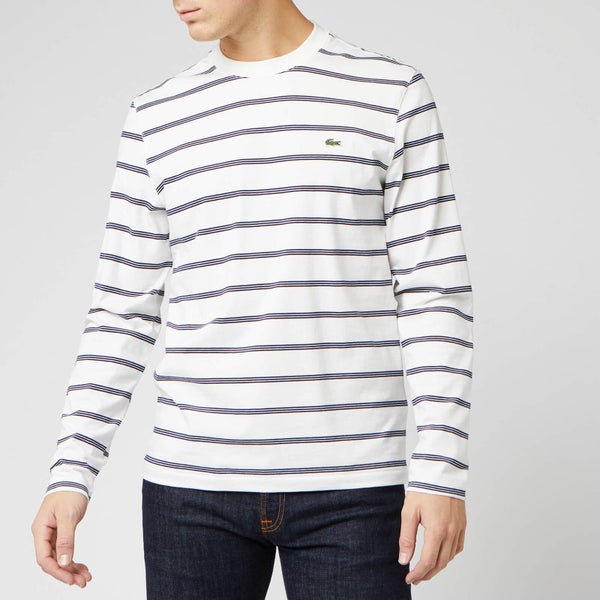 Lacoste Men's Striped Jersey T-Shirt - Farine/Marine