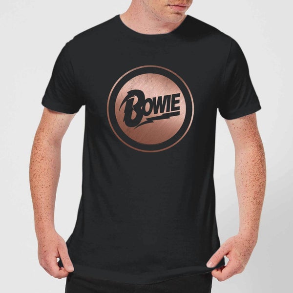David Bowie Rose Gold Badge Men's T-Shirt - Black