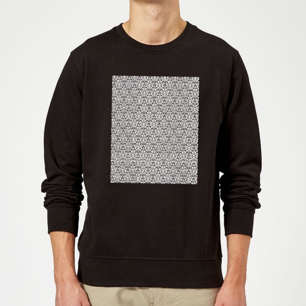Candlelight Lace Fabric Pattern Sweatshirt - Black
