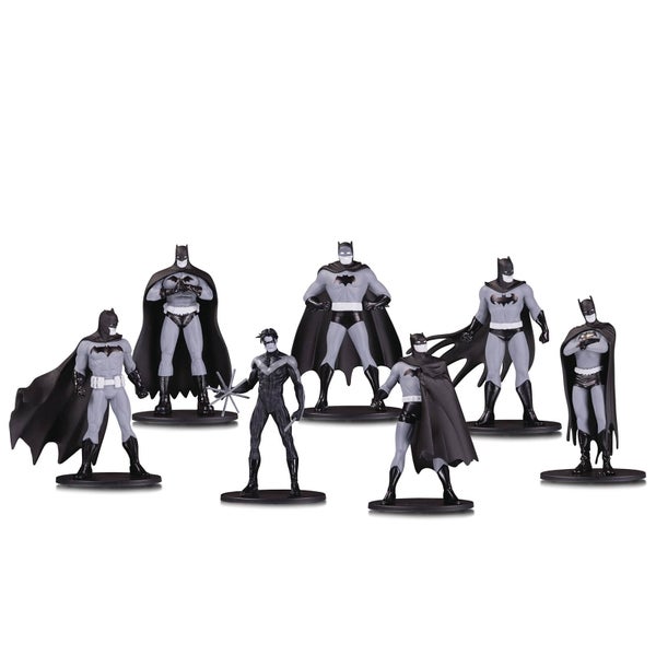 DC Collectibles Batman Black & White Mini PVC Figure 7 Pack Set 1