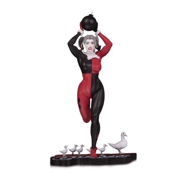 DC Collectibles Harley Quinn Statuette Rouge Blanc et Noir par Frank Cho