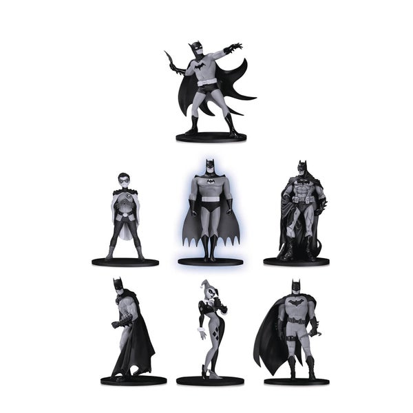 DC Collectibles Batman Black & White Mini PVC Figure 7 Pack Set 2
