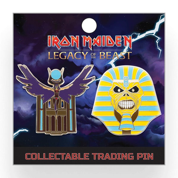 Iron Maiden Legacy of the Beast Lapel Pin - Pharaoh Eddie and The Goddess Aset