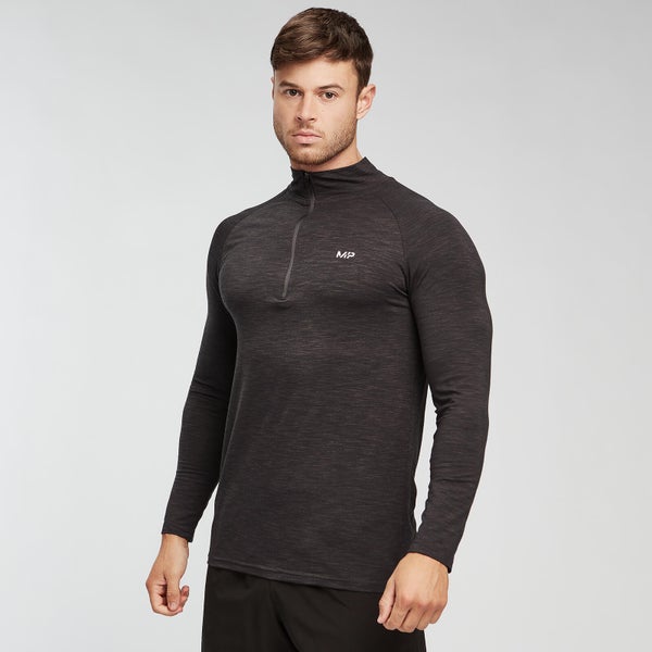 MP Men's Performance 1/4 Zip Black & Grey MYPROTEIN™