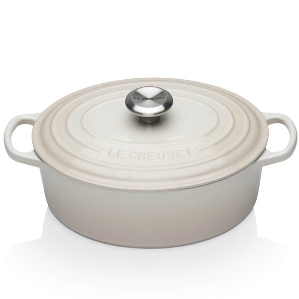Le Creuset Signature Cast Iron Oval Casserole Dish 27cm Meringue