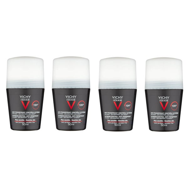 VICHY Homme Men's ExtremeControl AntiPerspirant Rollon Deodorant Set
