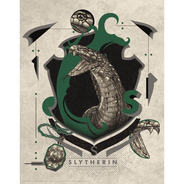 harry-potter-art-print-slytherin-crest-merchandise-zavvi-uk