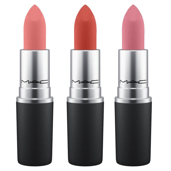 MAC Powder Kiss Pink Lipstick Trio LOOKFANTASTIC