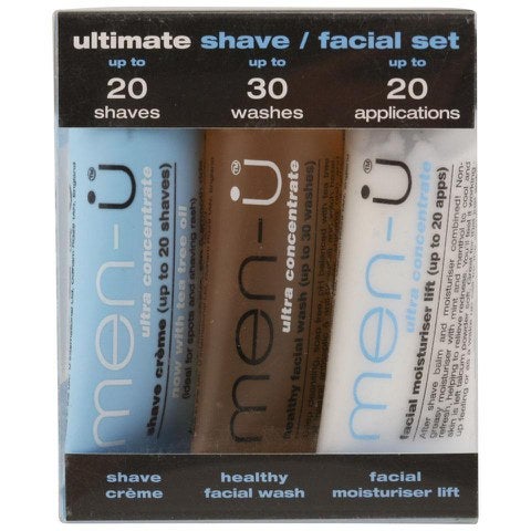 Набор средств для бритья и ухода за кожей лица Men-U Set 3 x 15 мл - Ultimate Shave/ Facial Set