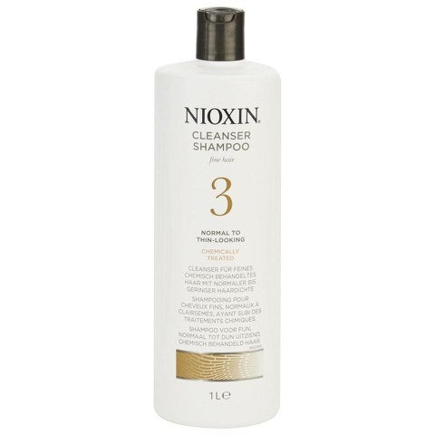 Nioxin System 3 Cleanser Shampoo For Fine, Normal To Thin Looking, Chemically Treated Hair (1000 ml)