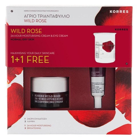 KORRES 1+1 Wild Rose Skin Care Set Day (Worth £40)