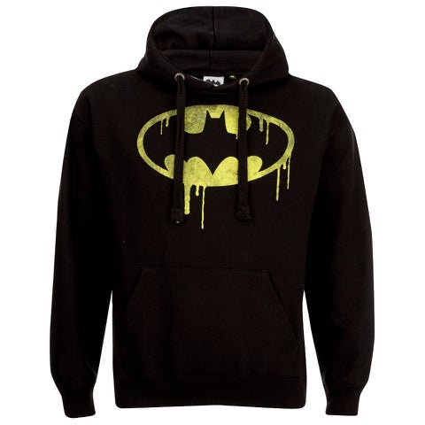 DC Comics Men's Batman Dripping Logo Hoody - Black
