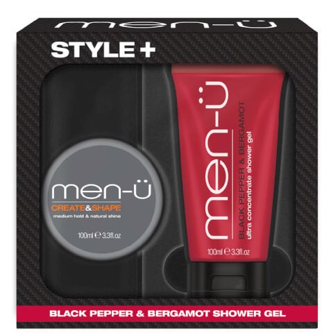 men-u Style+ Black Pepper & Bergamot Shower Gel 100ml - Create & Shape
