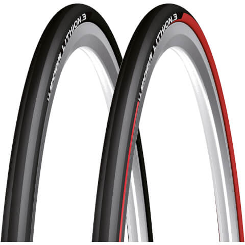 Michelin Lithion 3 Folding Clincher Road Tyre - Red - 700c x 23mm