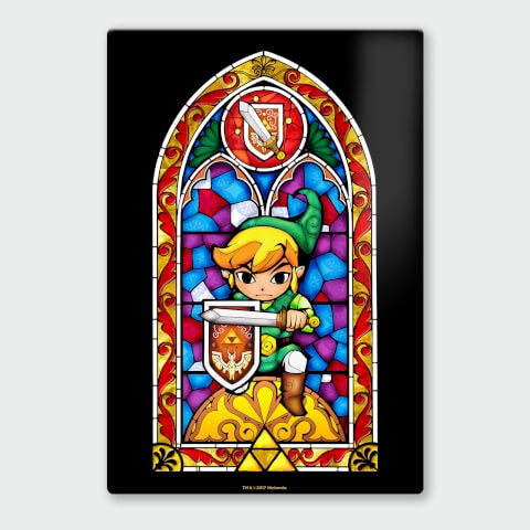 Nintendo Legend Of Zelda Shield Chromalux High Gloss Metal Poster