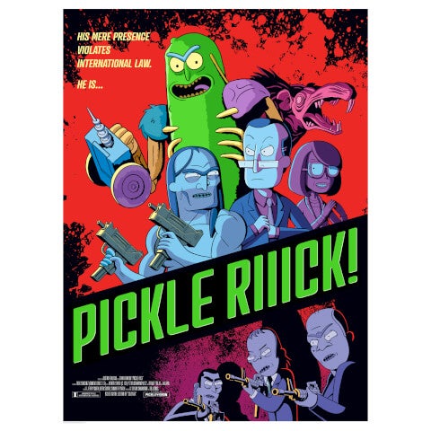 Litografia Pickle Rick di Rick & Morty dell'artista Serban Cristescu (46 x 61 cm) – Esclusiva Zavvi limitata a 300 esemplari