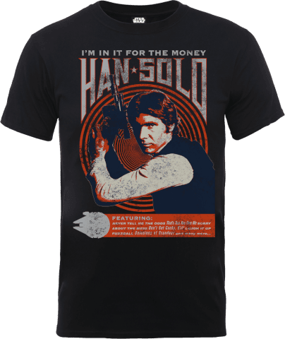 T-Shirt Homme Han Solo Affiche Rétro - Star Wars - Noir