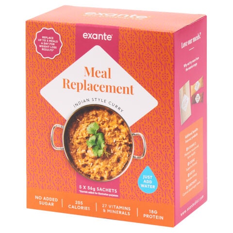 Meal Replacement Indian Style Curry with Rice, Pack of 5
