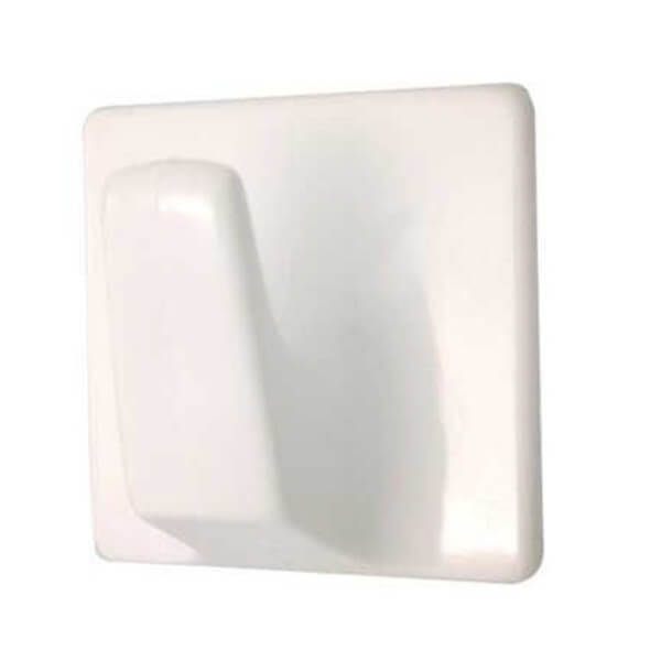 Large Square SelfAdhesive Hook White 2 Pack Homebase