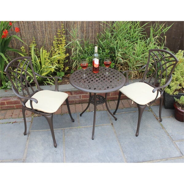Charles Bentley Metal Garden Bistro Set in in Black Homebase
