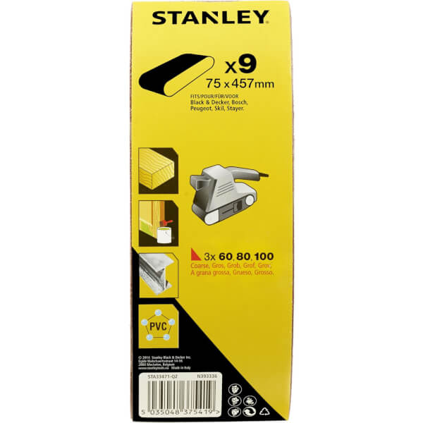 Stanley Belt Sander Belt Pack 75x457 Mix STA33471QZ Homebase