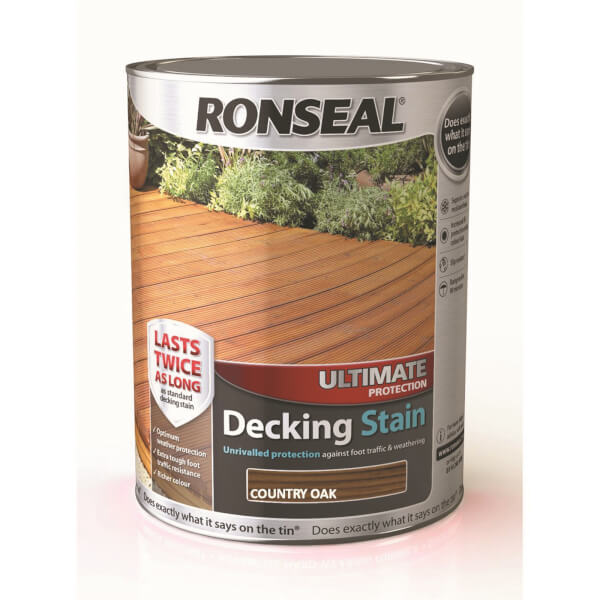 Ronseal Ultimate Protection Decking Stain Country Oak 5L Homebase