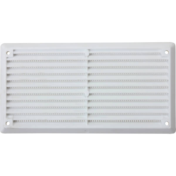 Fixed Louvre Vent 152 x 76mm White Plastic Homebase