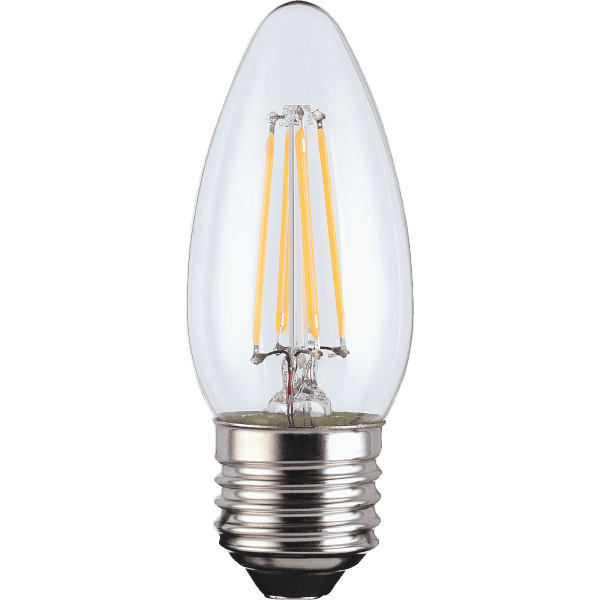 LED Filament Candle 4W E27 Clear Light Bulb Homebase