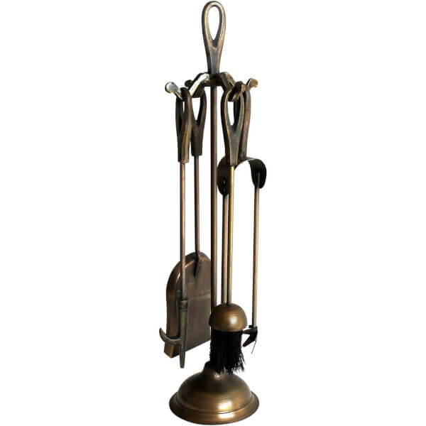 Antique Brass Finish Loop Companion Set Homebase