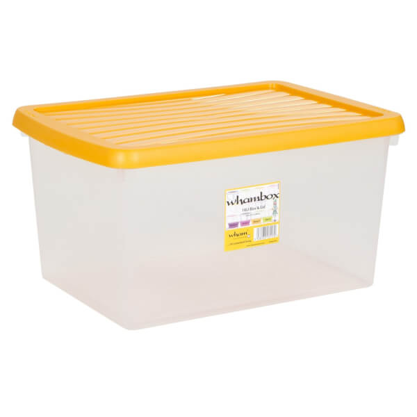 Wham Clear Box and Orange Lid 16L Homebase