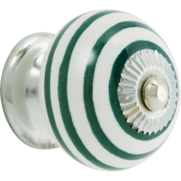 Swirl Ceramic Knob Sea Green and White Homebase