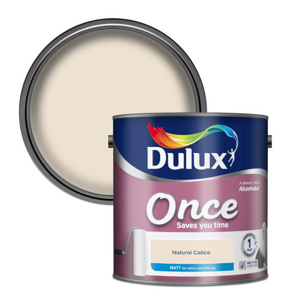 Dulux Once Natural Calico Matt Emulsion Paint 2.5L Homebase