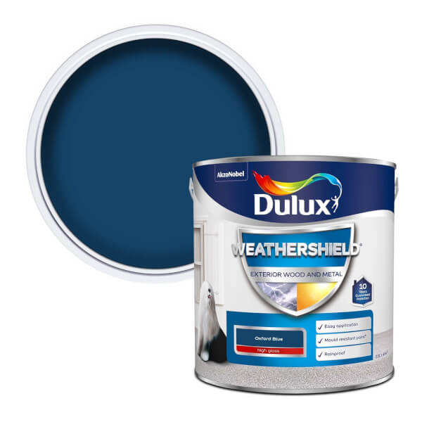 Dulux Weathershield Exterior Gloss Paint Oxford Blue 2.5L Homebase