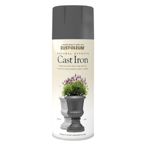 RustOleum Natural Effects Spray Paint Cast Iron 400ml Homebase