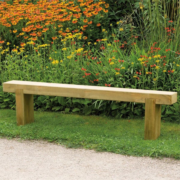 Forest Garden Wooden Sleeper Bench 1.8m Homebase
