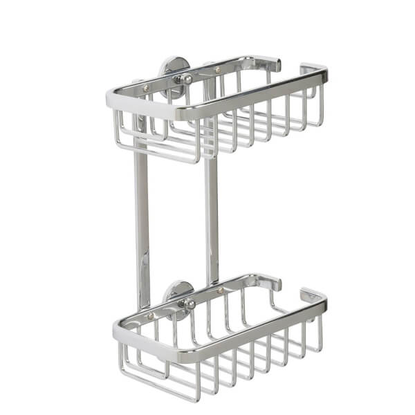 Croydex Premier 2 Tier Cosmetic Basket/Shower Caddy Chrome Homebase