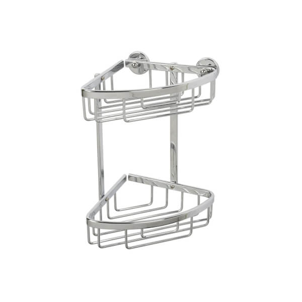 Croydex Premier 2 Tier Corner Basket/Shower Caddy Chrome Homebase