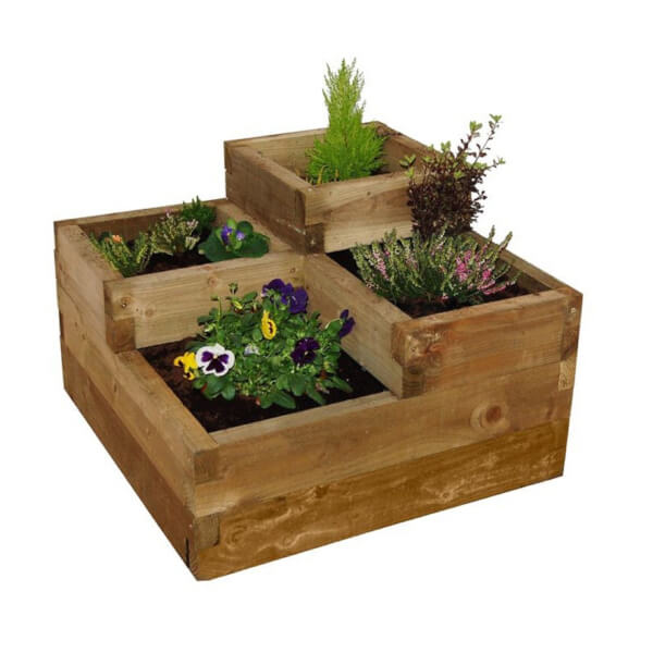 Forest Caledonian Tiered Wooden Raised Bed Homebase
