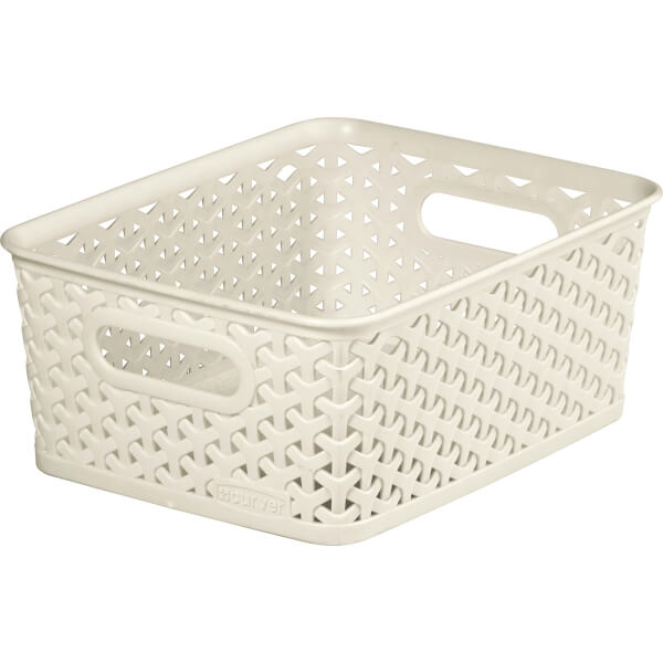 Curver My Style Small Rectangular Plastic Storage Basket Vintage