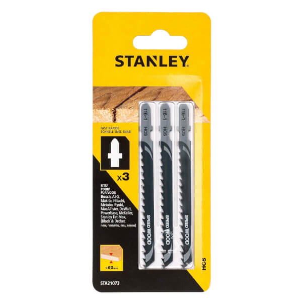 Stanley Wood Jigsaw Blade TShank 100mm Homebase