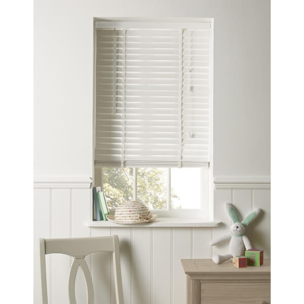 White Wood 35mm Blind 90cm Homebase