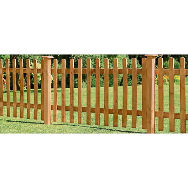 Forest Larchlap Pale 0.9m Picket Fence Panel Pack of 3 Homebase