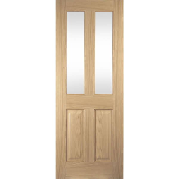 2 Lite Clear Glazed Oak Veneer Internal Door 762mm Wide