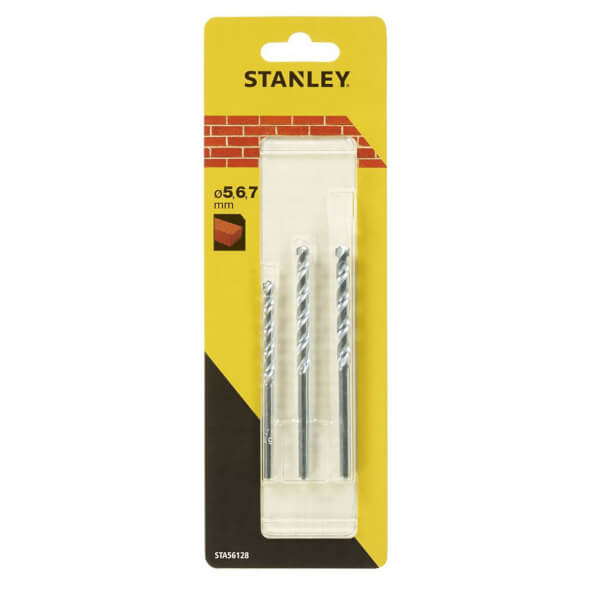 Stanley 3Pc Masonry Drill Bit Set STA56128XJ Homebase