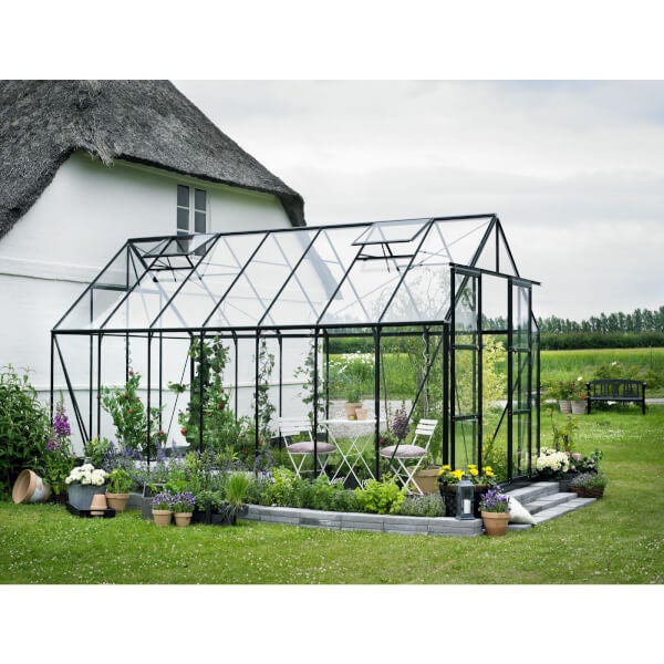 Halls 14 x 8ft Aluminium Magnum Green Greenhouse with Toughened Glass