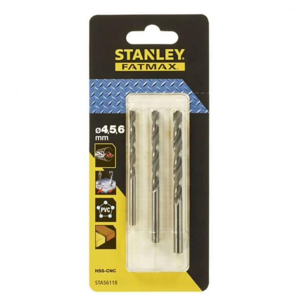 Stanley Fatmax Bullet 3 Pc Metal Drill Bit Pack STA56118XJ Homebase